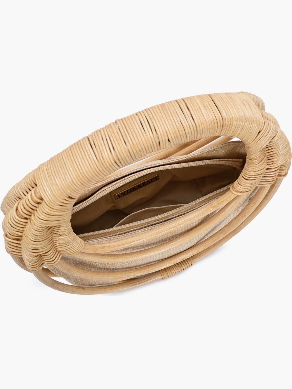 NEW Antik Kraft Wicker Structured Handheld vacation bag- Natural - Picture 3 of 8